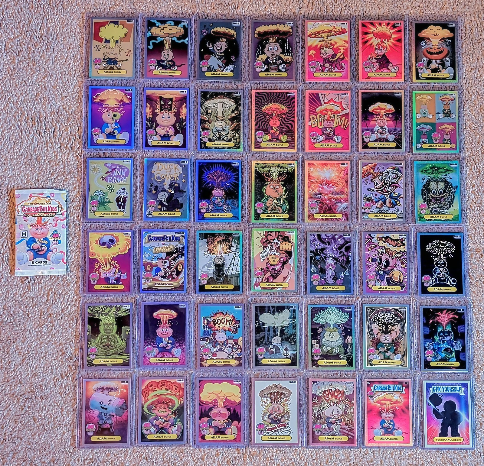 2025 Garbage Pail Kids 40th Anniversary Complete Homage To Garbahj Base Set 1-40