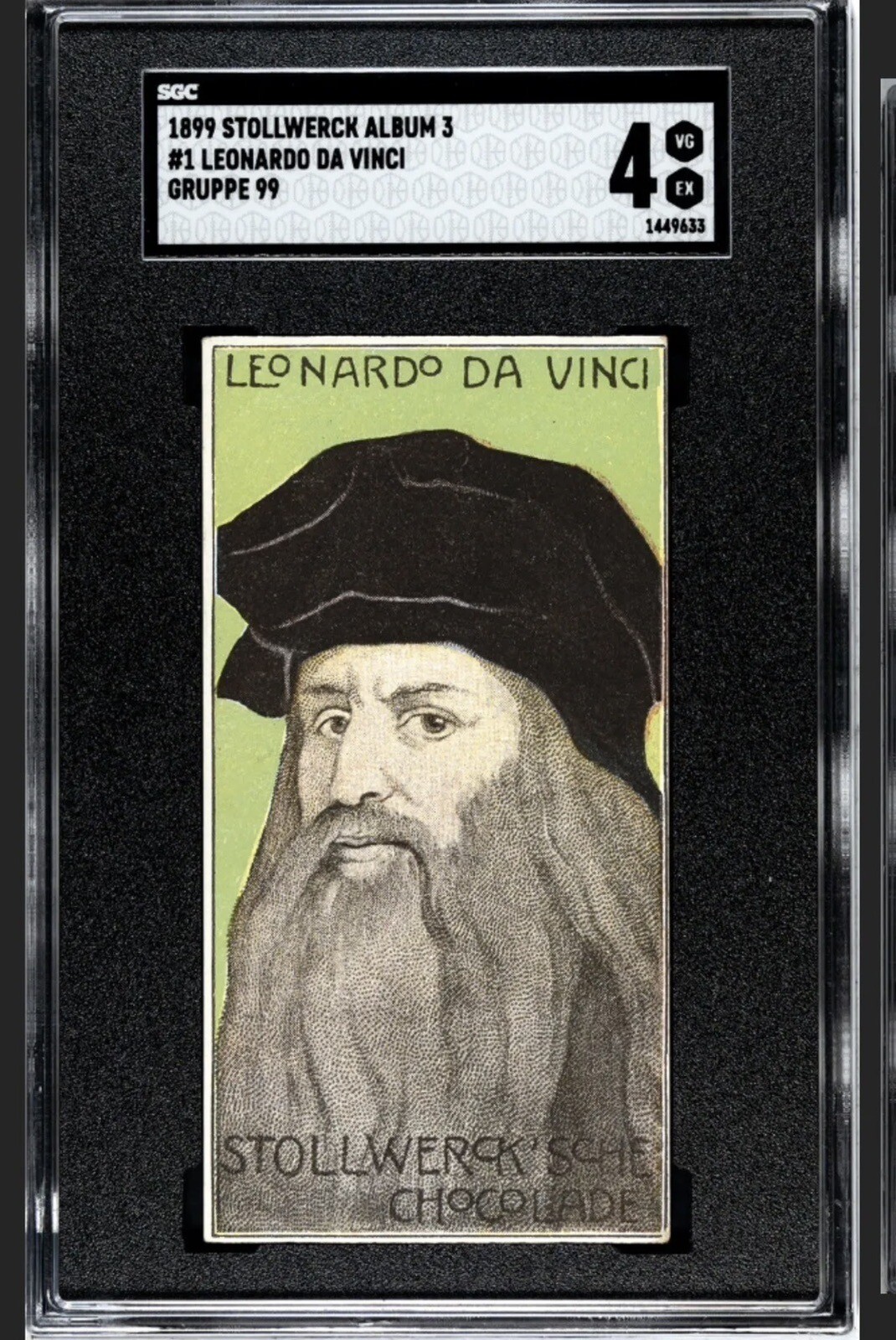 1899 STOLLWERCK LEONARDO DA VINCI *HIGHEST GRADE* ROOKIE CARD - SGC 4 POP 4