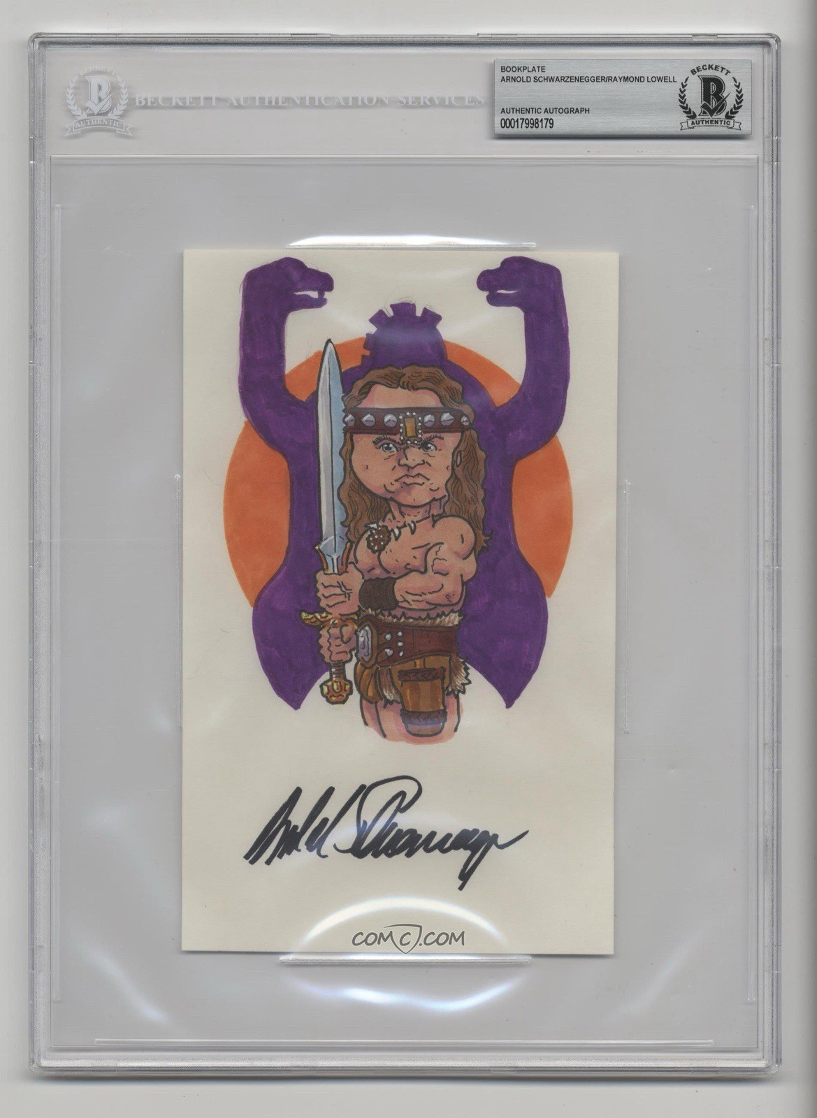 Arnold Schwarzenegger Conan the Barbarian GPK Original Art Sketch Signed 1/1 BAS