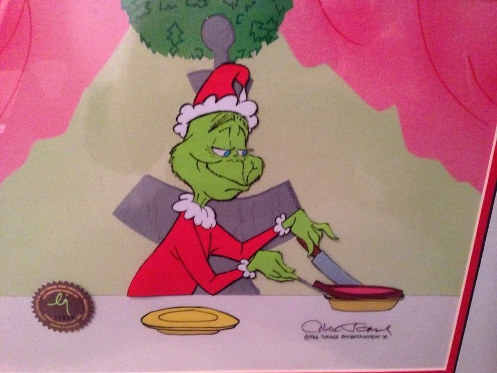 The Grinch with Blue EYES PRODUCTION Art by Chuck Jones The Grinch with Blue EYES PRODUCTION Art by Chuck Jones