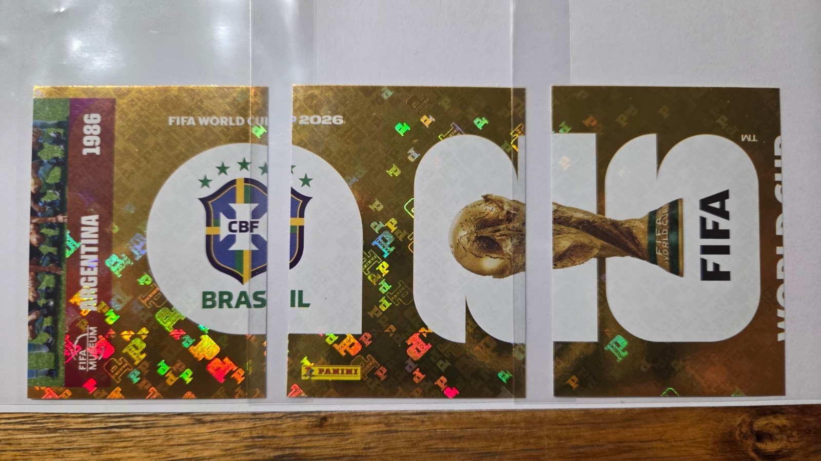 RARE Panini World Cup 2026 16 Connected Gold Miscut Stickers RARE Panini World Cup 2026 16 Connected Gold Miscut Stickers