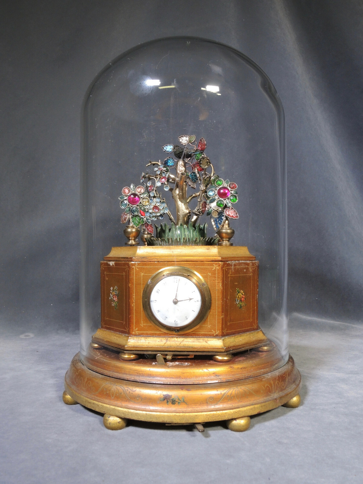 Antique 1825 Fuseé Wind #4 Singing Bird Box Cage w/ Gold Tree Rochat, Bruguier Antique 1825 Fuseé Wind #4 Singing Bird Box Cage w/ Gold Tree Rochat, Bruguier