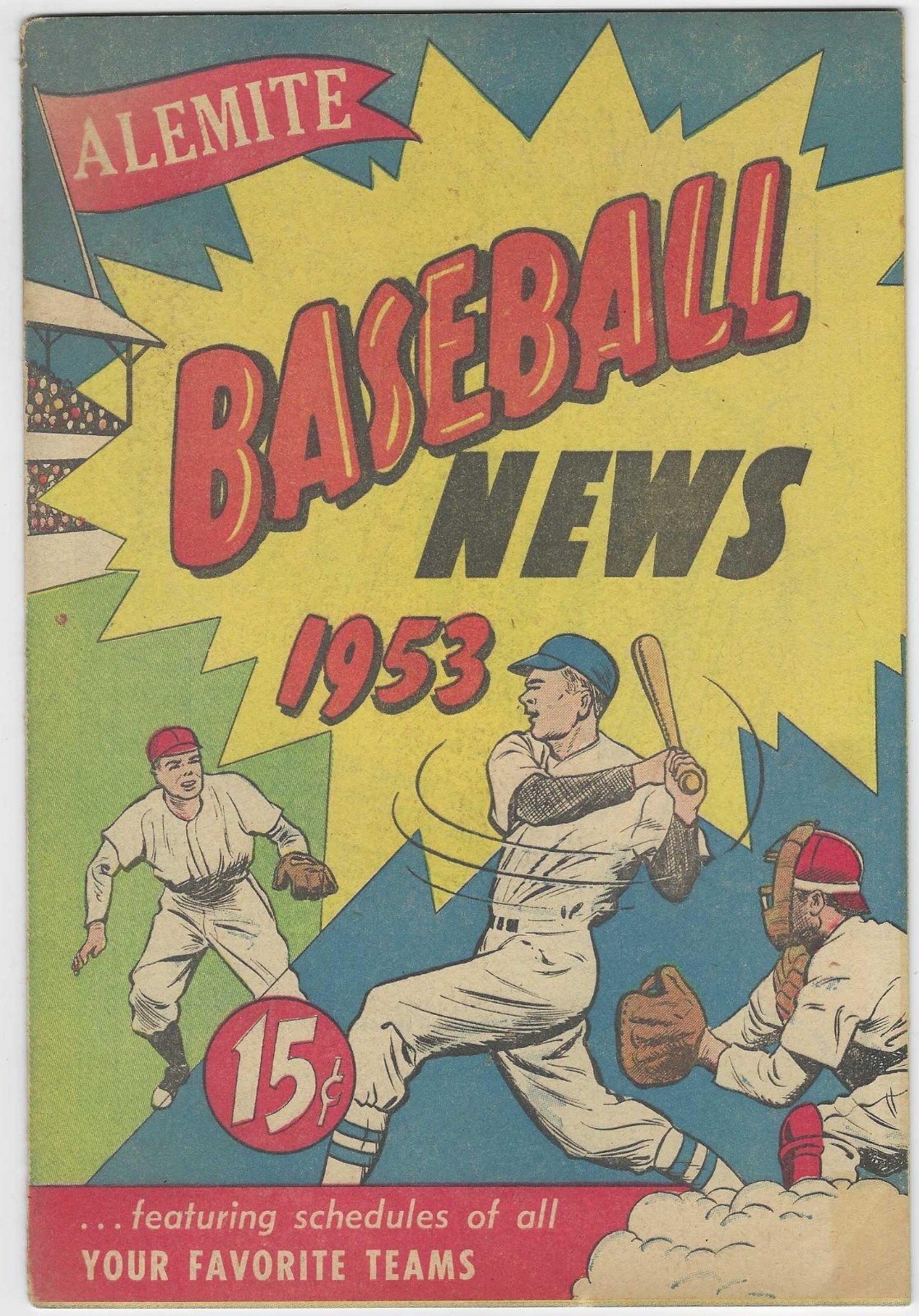 BASEBALL NEWS 1953 VF 1953 ALEMITE GIVEAWAY PROMO PROMOTIONAL W C POPPER MLB