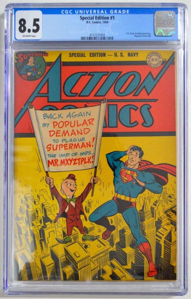 SPECIAL EDITION #1 CGC 8.5 DC 1944 Superman Action Comics 80 HIGHEST GRADED COPY SPECIAL EDITION #1 CGC 8.5 DC 1944 Superman Action Comics 80 HIGHEST GRADED COPY