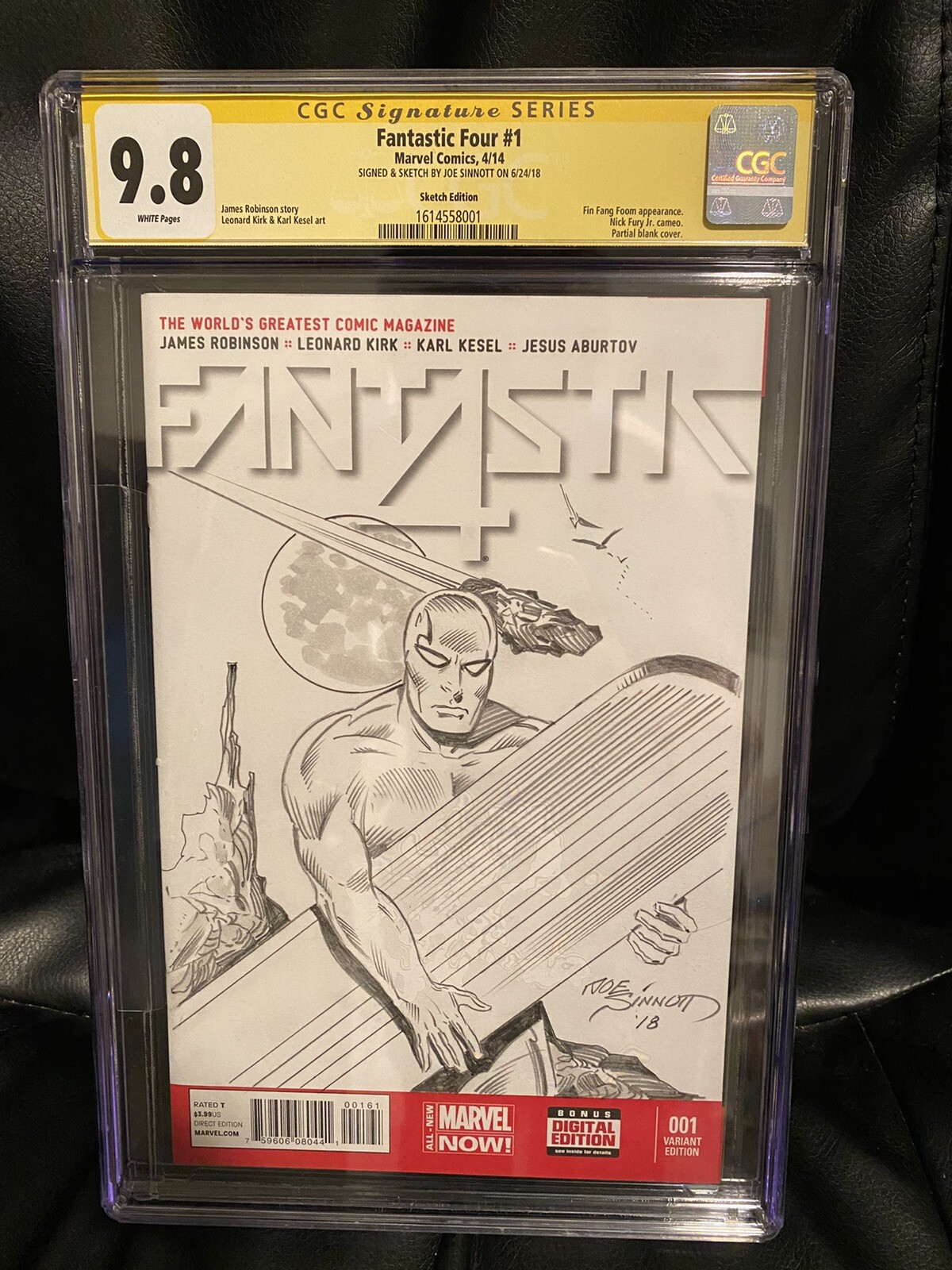 CGC 9.8 Fantastic Four #1 Silver Surfer Sketch And Signed By Joe Sinnott CGC 9.8 Fantastic Four #1 Silver Surfer Sketch And Signed By Joe Sinnott
