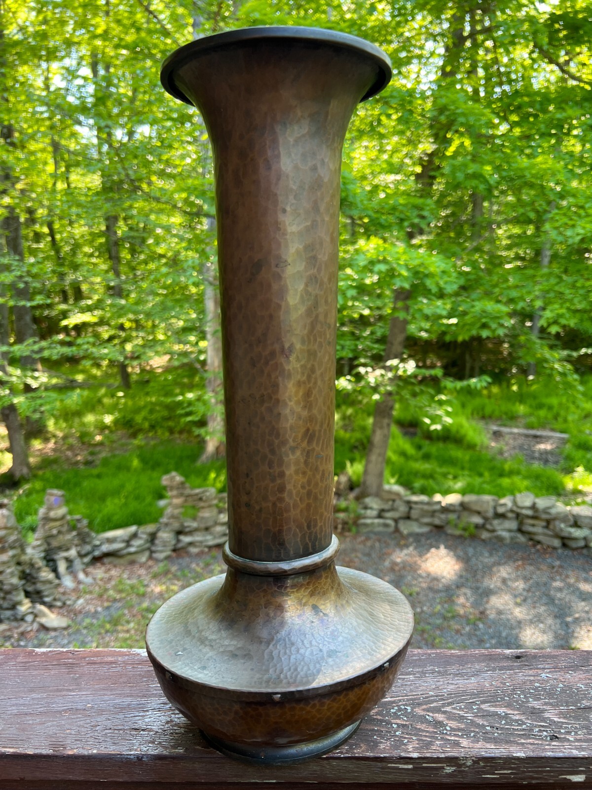 Antique Roycroft Hammered Copper American Beauty Vase 18” Arts & Crafts Signed Antique Roycroft Hammered Copper American Beauty Vase 18” Arts & Crafts Signed