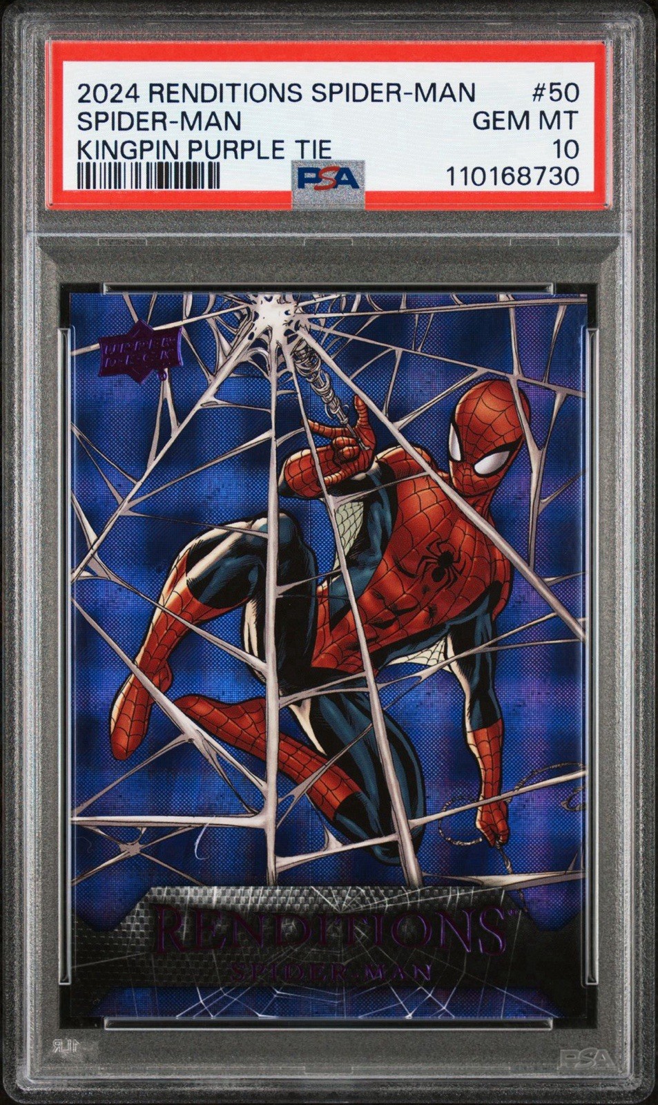 2024 MARVEL RENDITIONS SPIDER-MAN #50 KINGPIN PURPLE TIE /99