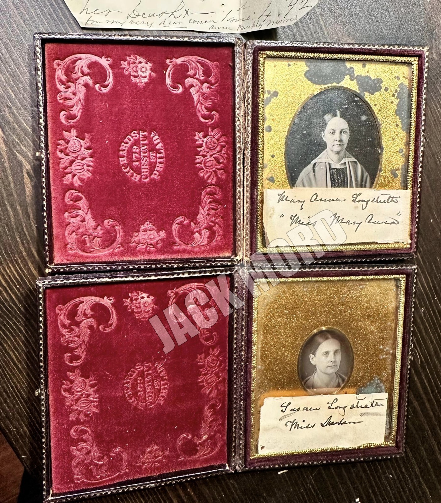RARE Daguerreotype Abolitionist Sisters Educator Mary Anna+Susan Longstret 1800s