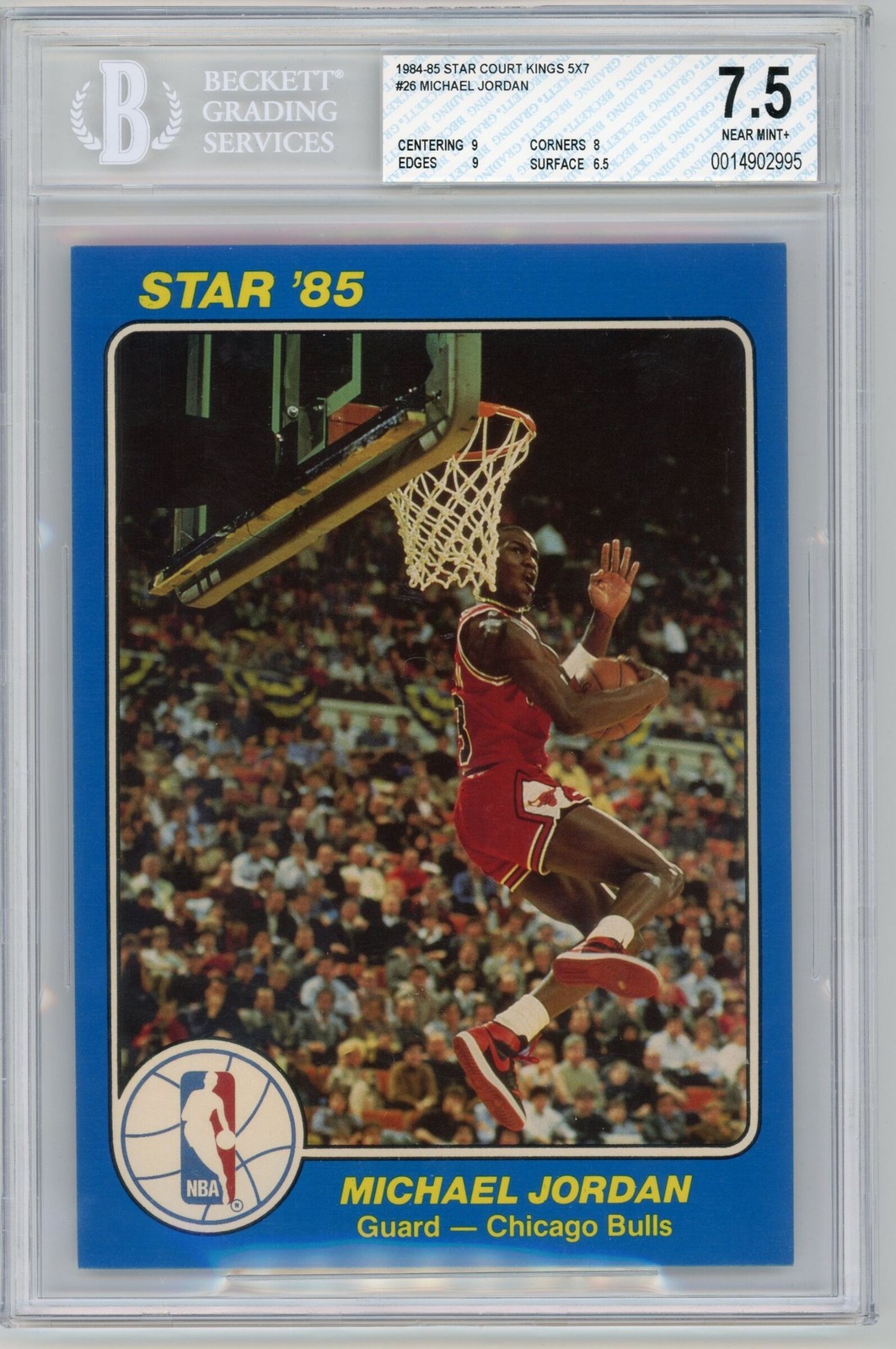 1984-85 STAR COURT KINGS 5X7 MICHAEL JORDAN BGS 7.5 1984-85 STAR COURT KINGS 5X7 MICHAEL JORDAN BGS 7.5