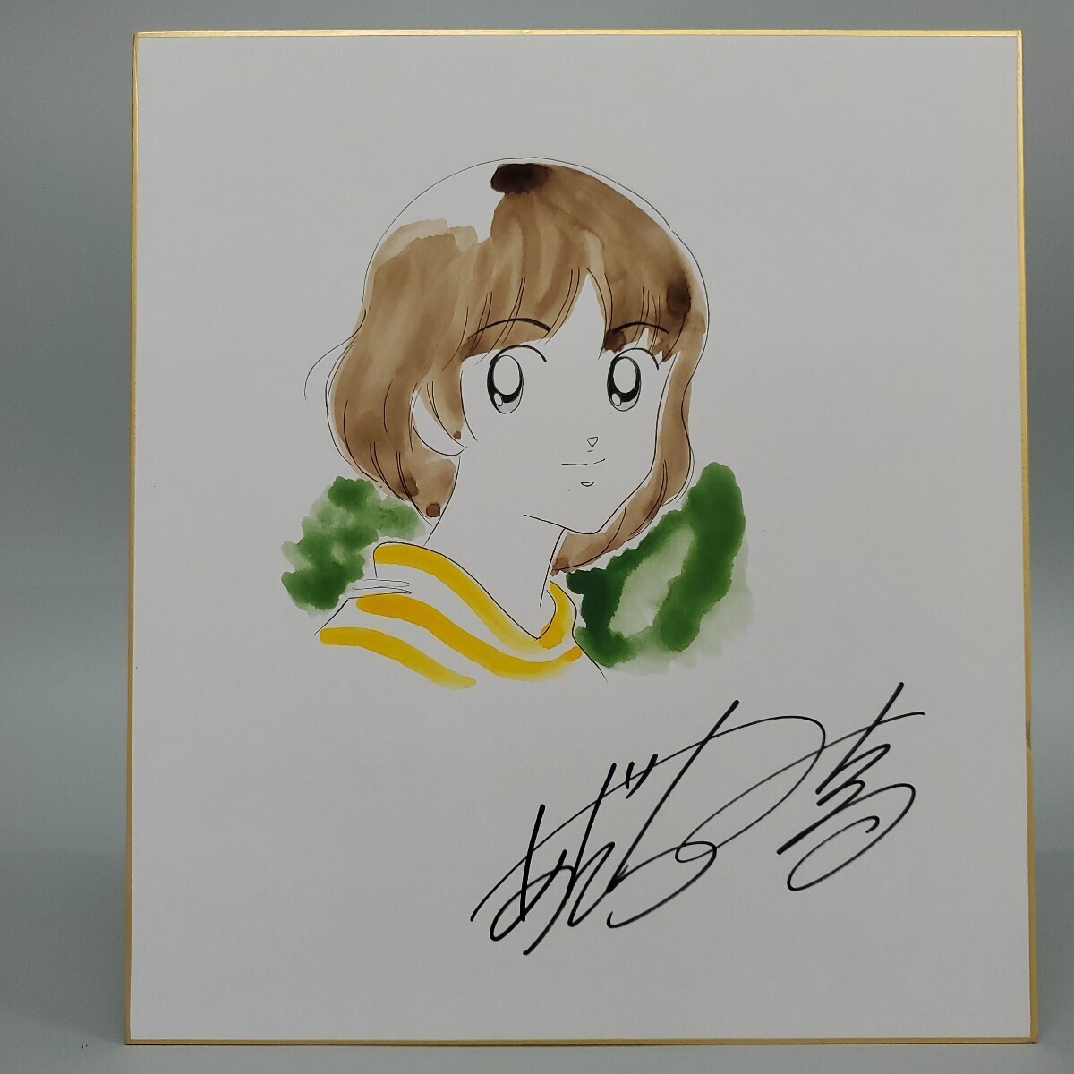 Adachi Mitsuru Touch Asakura Minami Watercolor Autograph Colored Paper