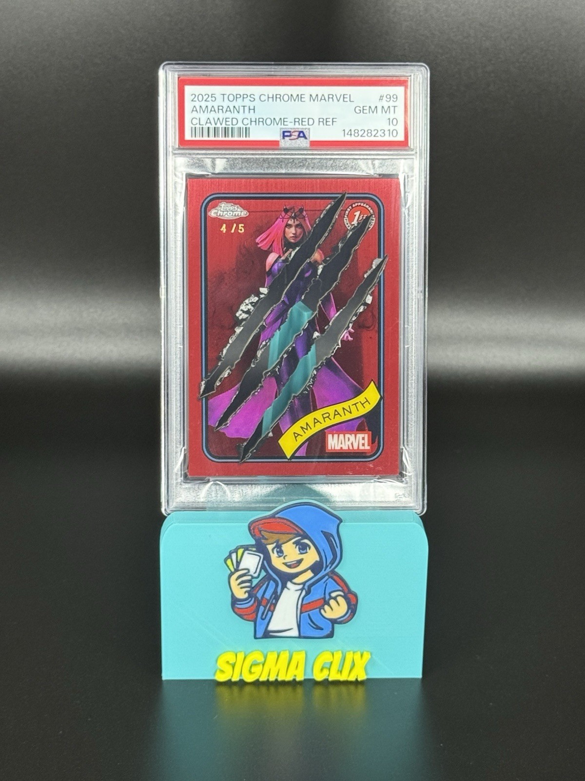 Amaranth 1st Appearance Clawed Red Refractor 4/5 PSA 10 2025 Topps Chrome Marvel Amaranth 1st Appearance Clawed Red Refractor 4/5 PSA 10 2025 Topps Chrome Marvel