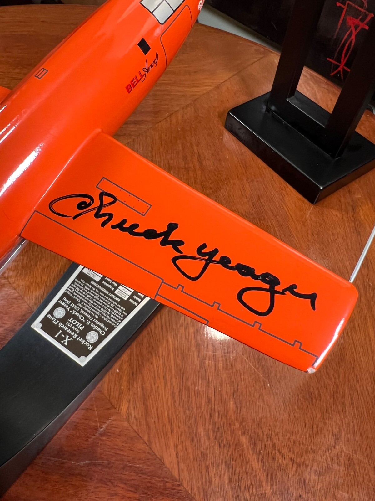 Original Chuck Yeager signature Bell X-1, Orange Rocket Plane