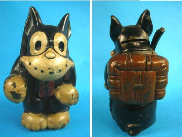 Vintage Norakuro Carrying Gun Piggy Bank Antimony 12cm Very Rare Vintage Norakuro Carrying Gun Piggy Bank Antimony 12cm Very Rare