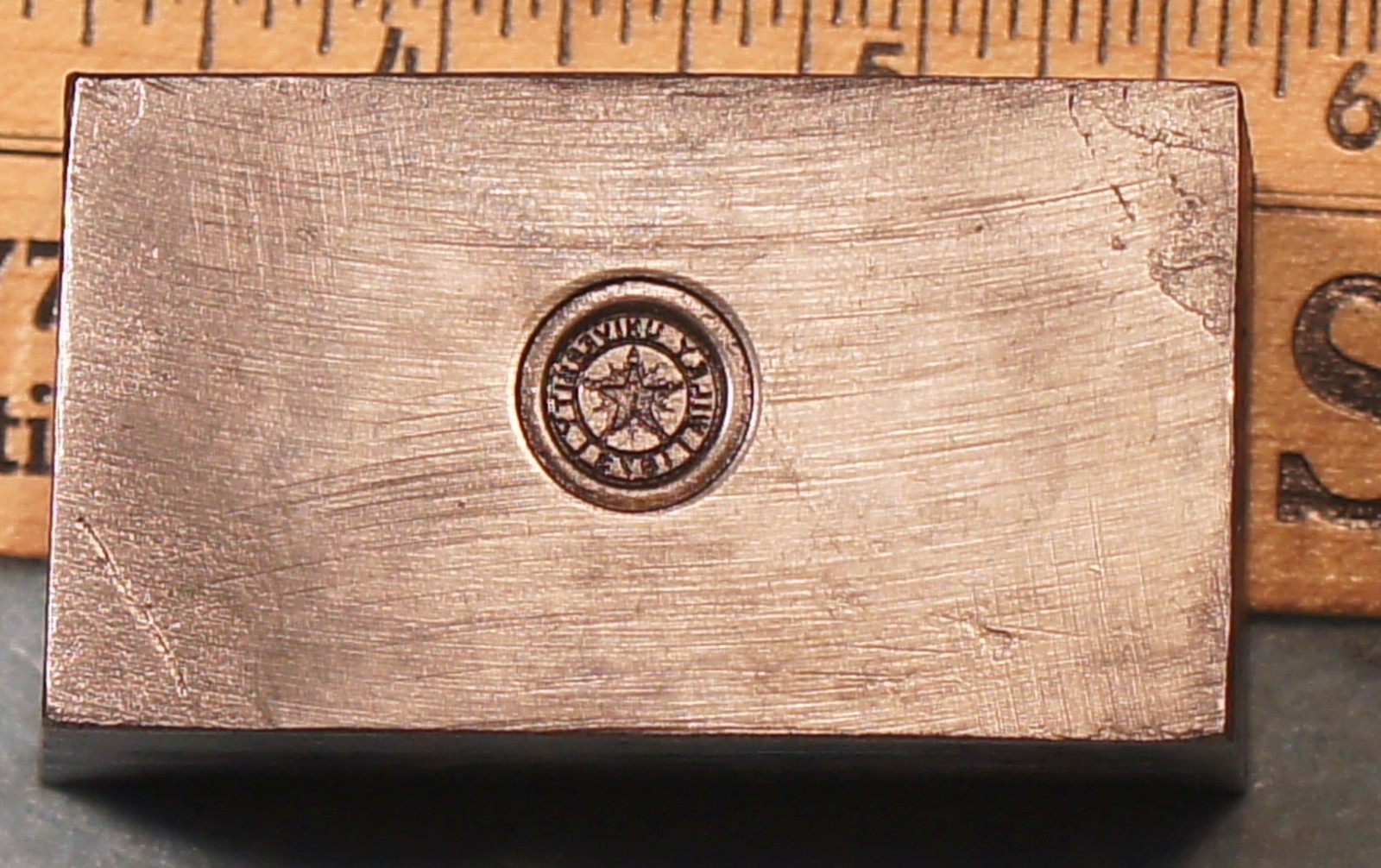 1921 Marshall TX WILEY UNIVERSITY School Seal STEEL STAMPING DIE Robbins RC528 1921 Marshall TX WILEY UNIVERSITY School Seal STEEL STAMPING DIE Robbins RC528