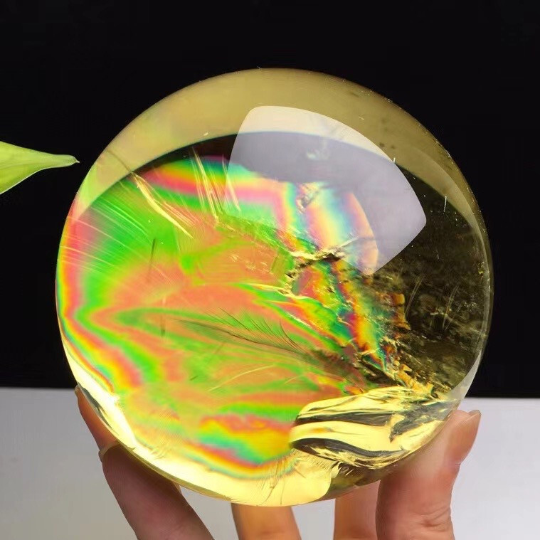 3.01LB A+ Natural Rainbow High quality citrine quartz ball carved crystal sphere 3.01LB A+ Natural Rainbow High quality citrine quartz ball carved crystal sphere