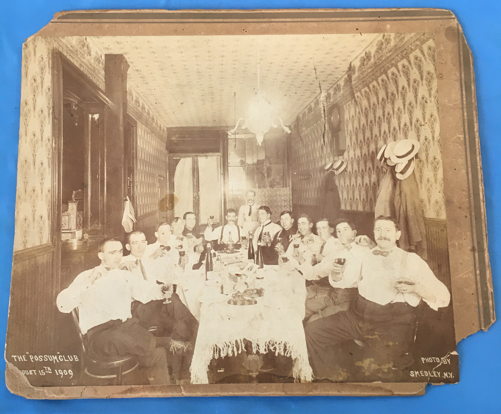 Antique 1909 Photo THE POSSUM CLUB AGUST 15th Photo By Smedley .N.Y Antique 1909 Photo THE POSSUM CLUB AGUST 15th Photo By Smedley .N.Y