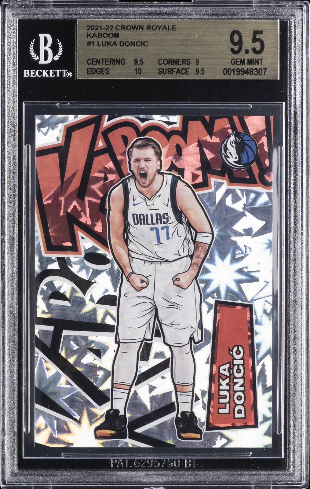 2021-22 PANINI CROWN ROYALE KABOOM #1 LUKA DONCIC BGS 9.5 2021-22 PANINI CROWN ROYALE KABOOM #1 LUKA DONCIC BGS 9.5
