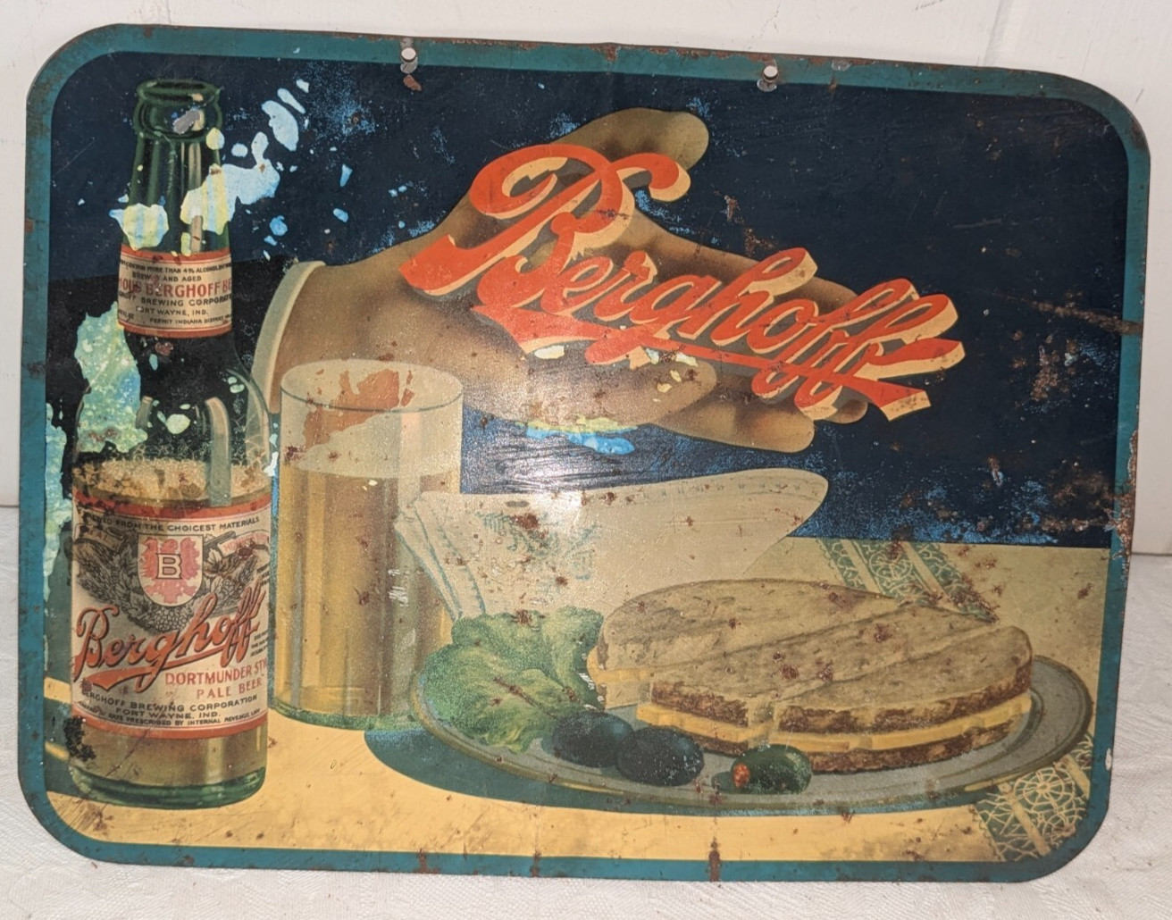 Vtg Antique Metal Berghoff Beer Fort Wayne Ind Tax Paid Internal Revenue Law Vtg Antique Metal Berghoff Beer Fort Wayne Ind Tax Paid Internal Revenue Law