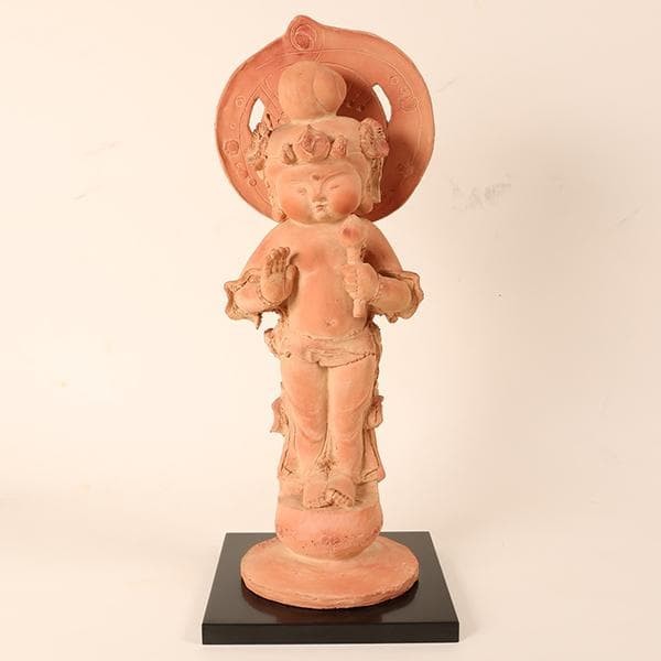 Akuo Nagahashi Child Fudo Myoo Ceramic Statue 39cm Unused Stored Akuo Nagahashi Child Fudo Myoo Ceramic Statue 39cm Unused Stored
