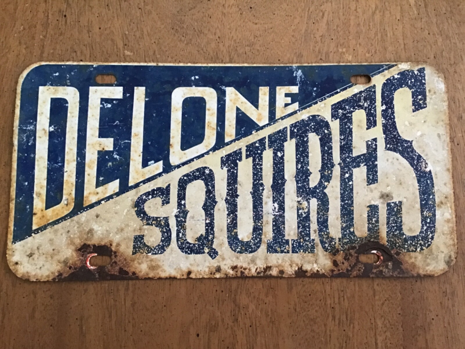 Delone Catholic High Squires License Plate STEEL Booster Vintage Penn Delone Catholic High Squires License Plate STEEL Booster Vintage Penn