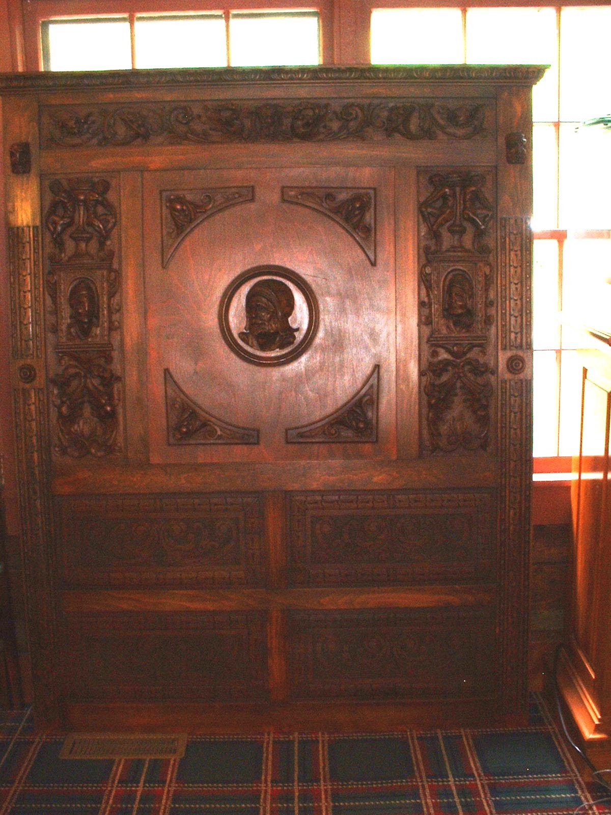 Antique Hand Carved Wall Hanging Mint Condition Part of an Old Back Bar Antique Hand Carved Wall Hanging Mint Condition Part of an Old Back Bar