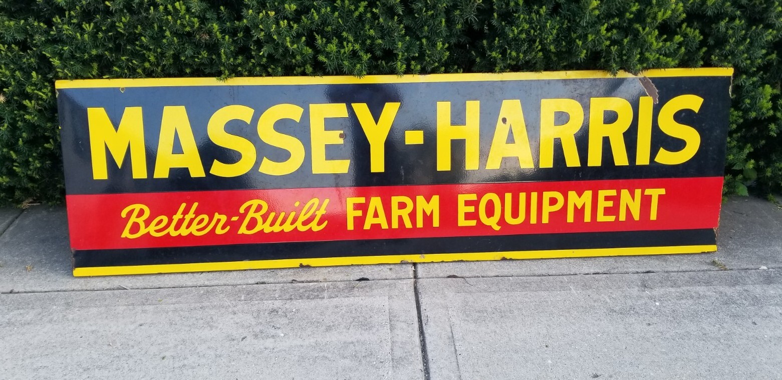 SUPER RARE Massey Harris Porcelain 8ft Dealer Sign Tractor Farm Equipment NICE SUPER RARE Massey Harris Porcelain 8ft Dealer Sign Tractor Farm Equipment NICE
