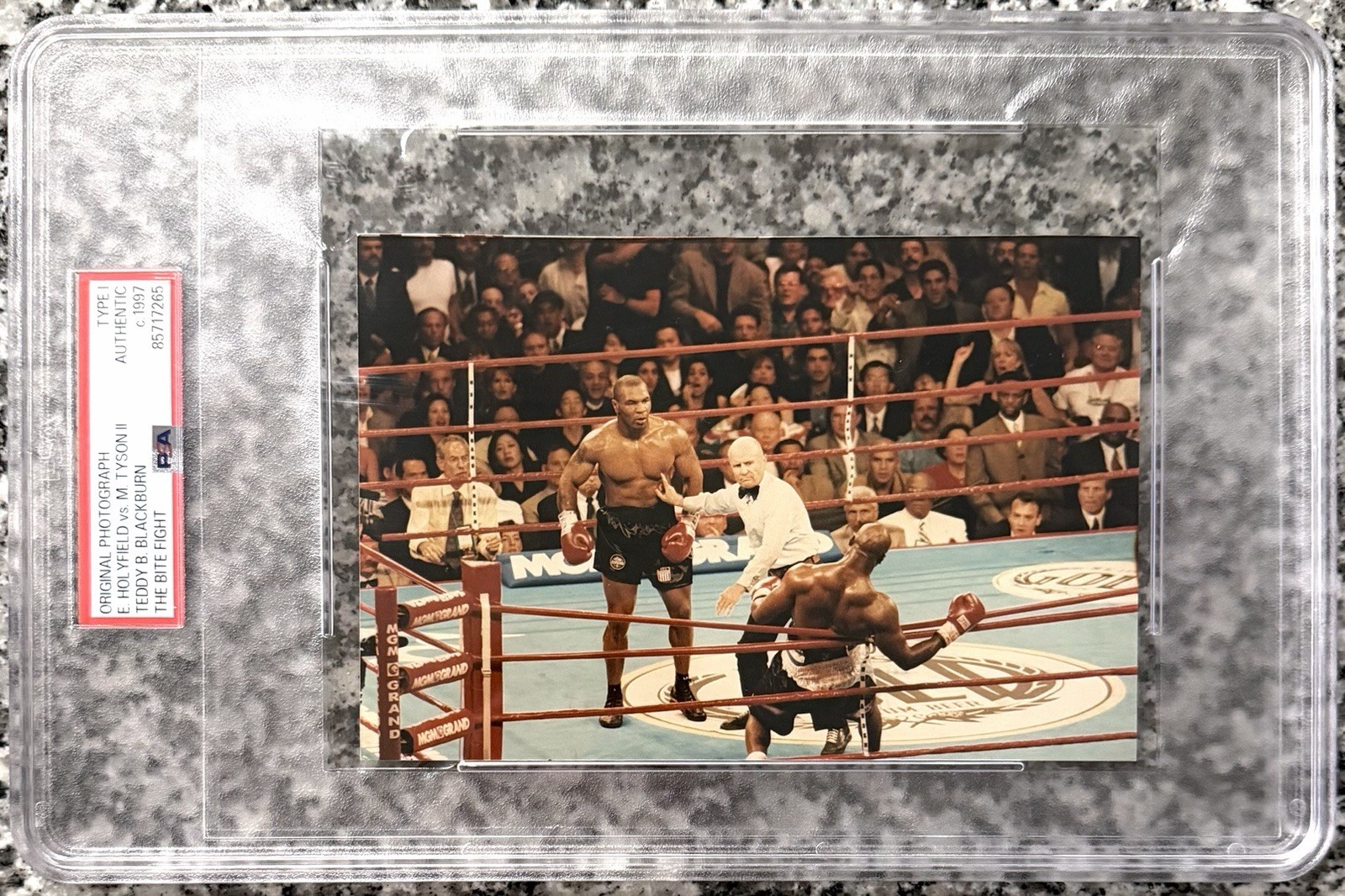 1997 Mike Tyson, E. Holyfield “Seconds After The Bite” PSA Type 1 Original Photo 1997 Mike Tyson, E. Holyfield “Seconds After The Bite” PSA Type 1 Original Photo