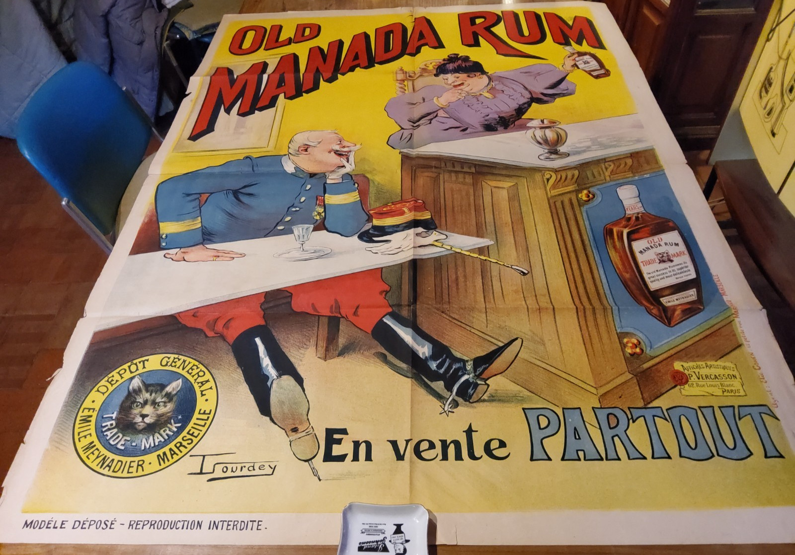 ORIGINAL VINTAGE LITHOGRAPH POSTER OLD MANADA RUM by M.L. Lourdey 1890's (rare) ORIGINAL VINTAGE LITHOGRAPH POSTER OLD MANADA RUM by M.L. Lourdey 1890's (rare)