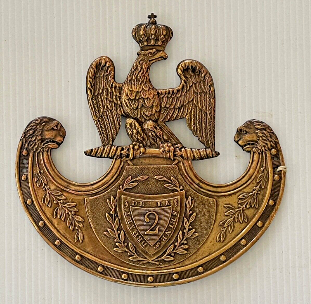 Napoleonic French First Empire Shako Helmet Plate  “2 DE LA SEINE” –c.1806–1815