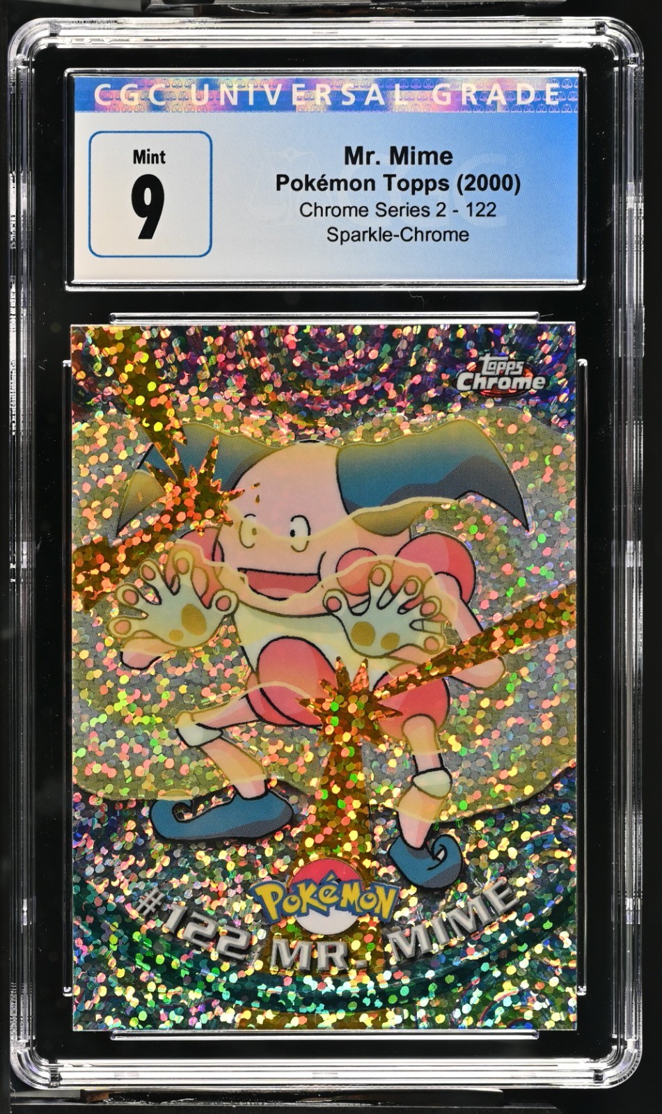 2000 Topps Chrome Sparkle Pokemon Mr Mime CGC 9 Mint #122 Low Pop Rare 2000 Topps Chrome Sparkle Pokemon Mr Mime CGC 9 Mint #122 Low Pop Rare