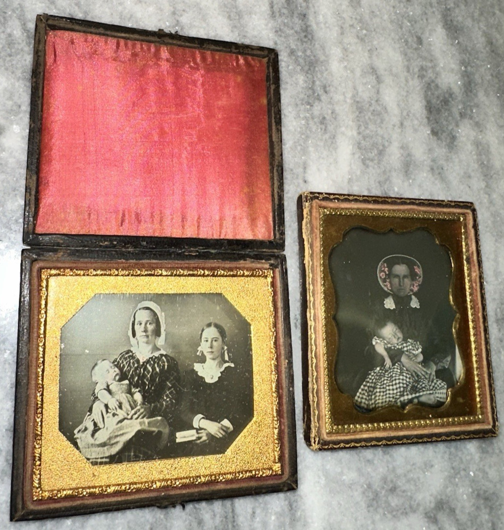 Two 1/6 Plate Daguerreotype 1840s & 1850s Post Mortem Int Two 1/6 Plate Daguerreotype 1840s & 1850s Post Mortem Int