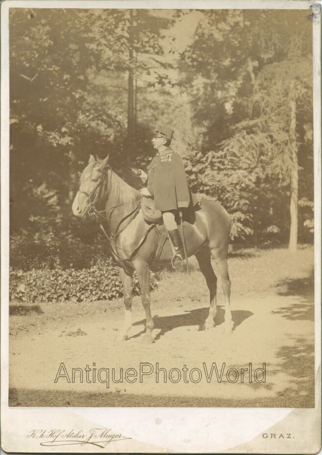 Franz Conrad von Hotzendorf Austria Field Marshall on horse large antique photo Franz Conrad von Hotzendorf Austria Field Marshall on horse large antique photo