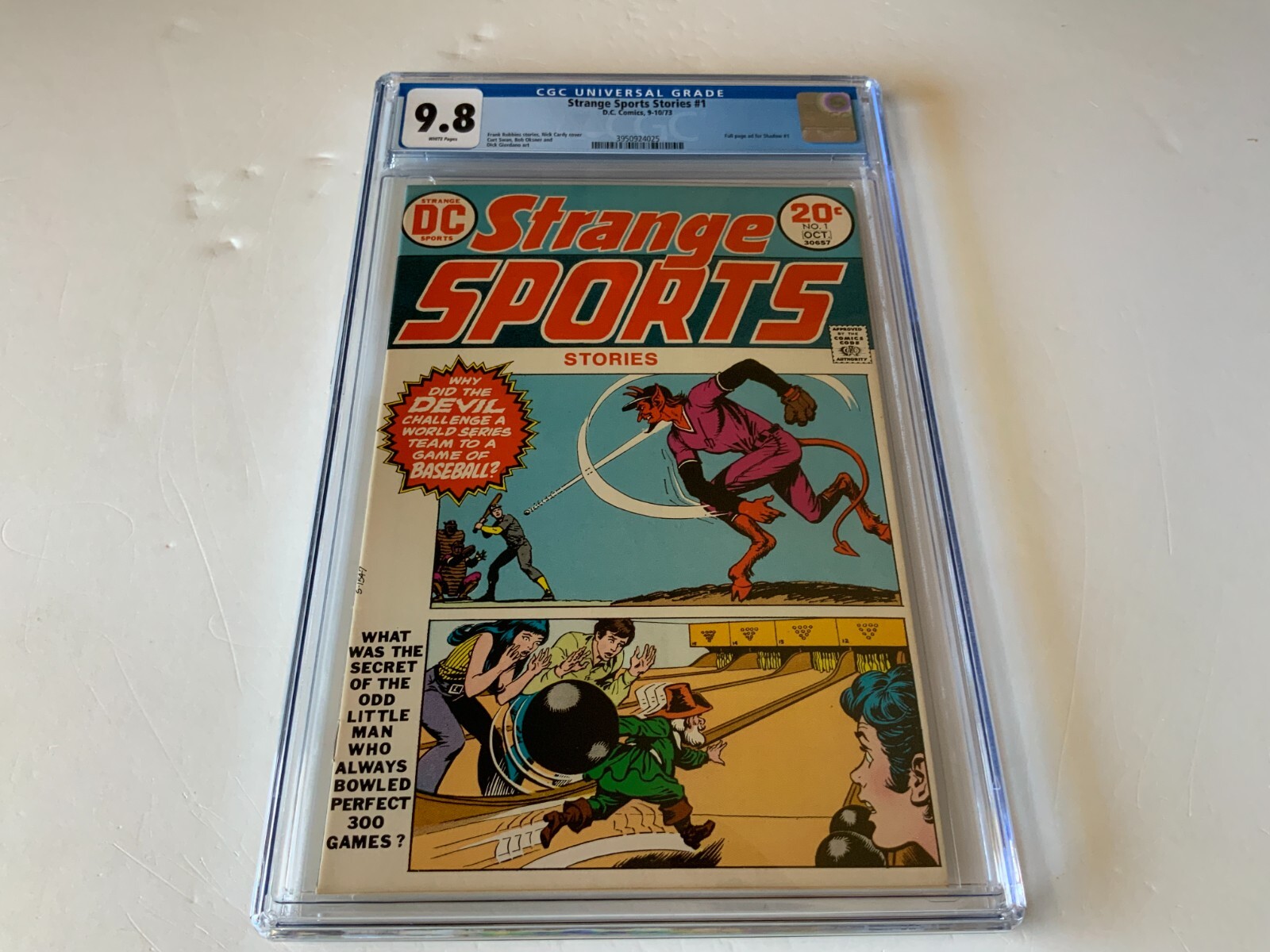 STRANGE SPORTS STORIES 1 CGC 9.8 WHITE PGS DEVIL BASEBALL BOWLING DC COMICS 1973 STRANGE SPORTS STORIES 1 CGC 9.8 WHITE PGS DEVIL BASEBALL BOWLING DC COMICS 1973
