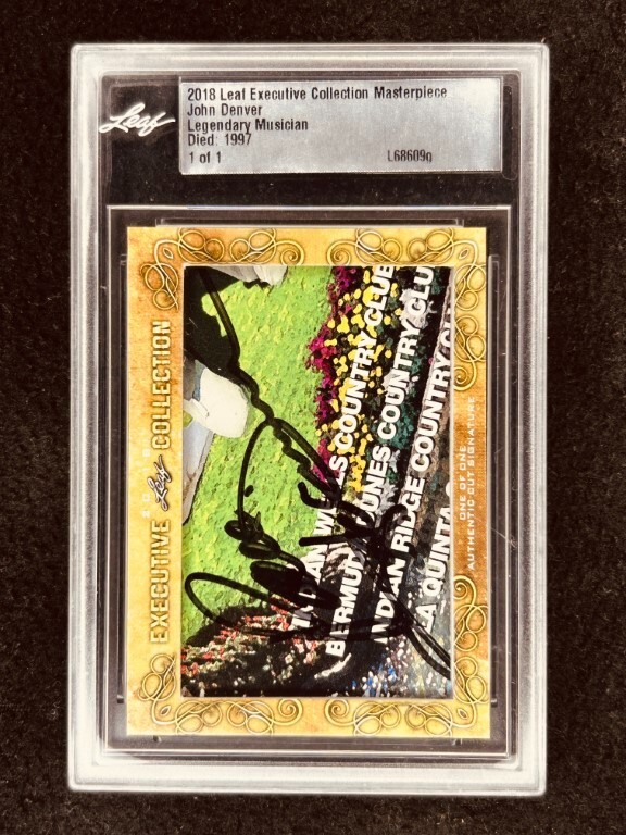 John Denver 2018 Leaf Cut Signature signed autograph slab 1/1 JSA Country Roads