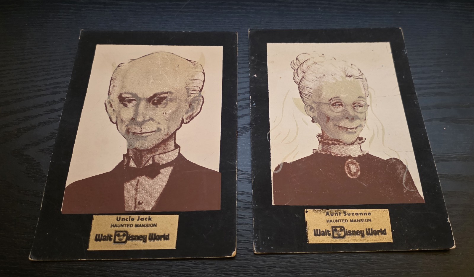 Disney World Haunted Mansion Souvenier Photograph Set Uncle Jack & Aunt Suzanne