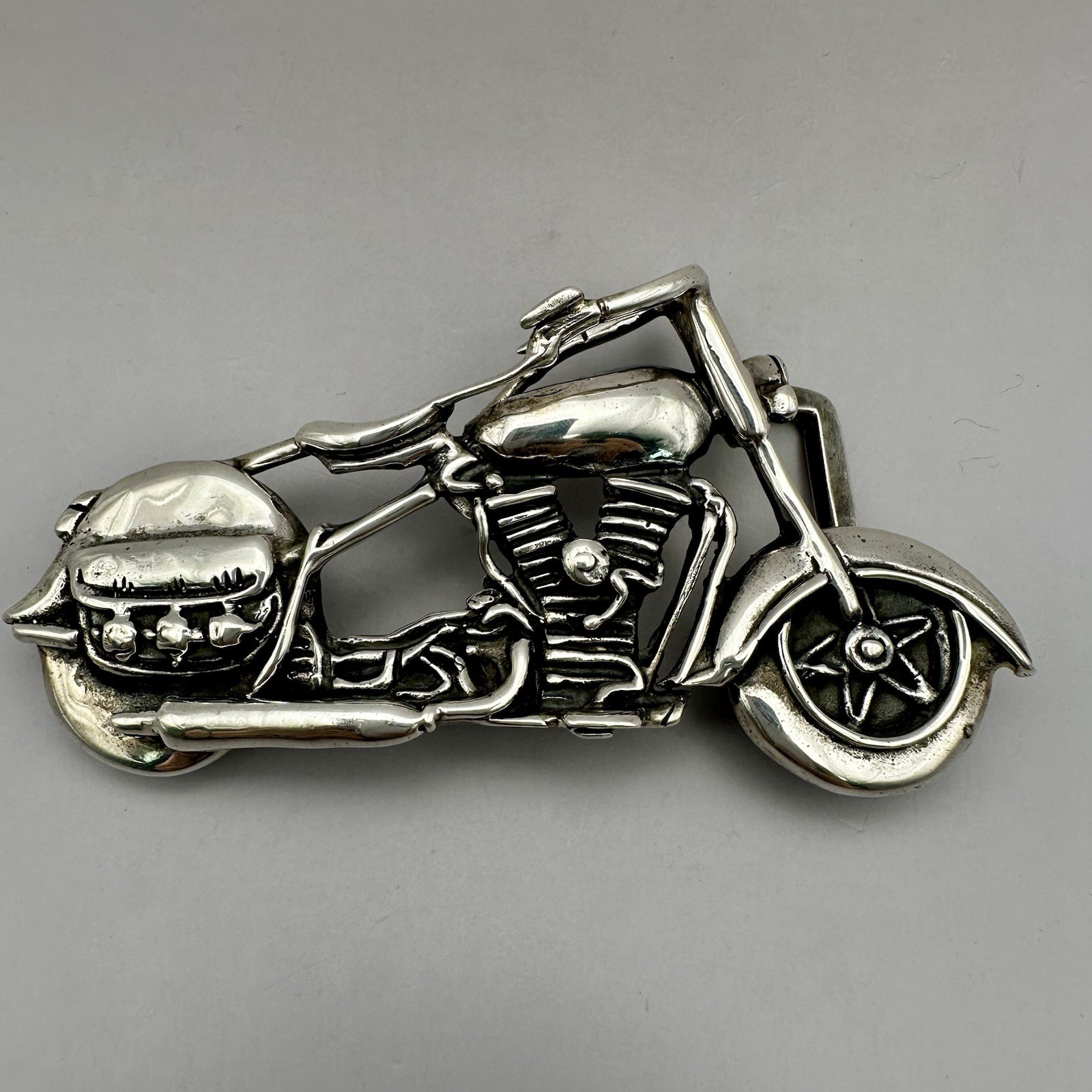 Motorcycle Belt Buckle Signed Pat Areias Sterling Silver Bike Biker Motorcycle Belt Buckle Signed Pat Areias Sterling Silver Bike Biker
