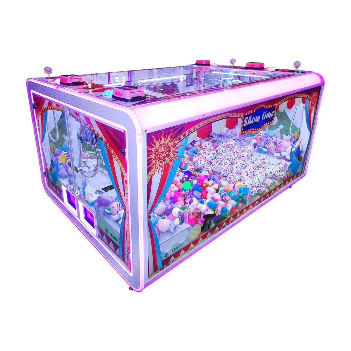 Coastal Amusements Showtime Four Player Crane Arcade Game Coastal Amusements Showtime Four Player Crane Arcade Game