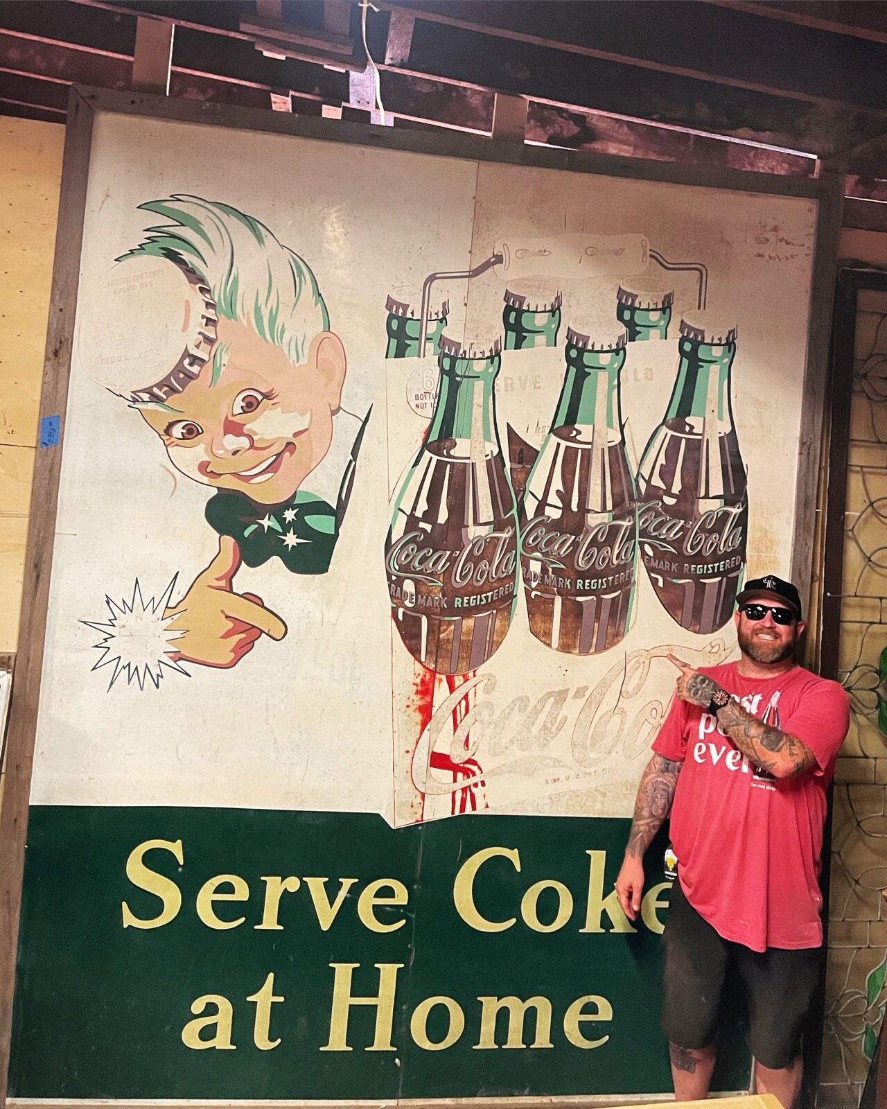 Original Antique 1950s 10’ Coca Cola Sprite Boy Metal Sign