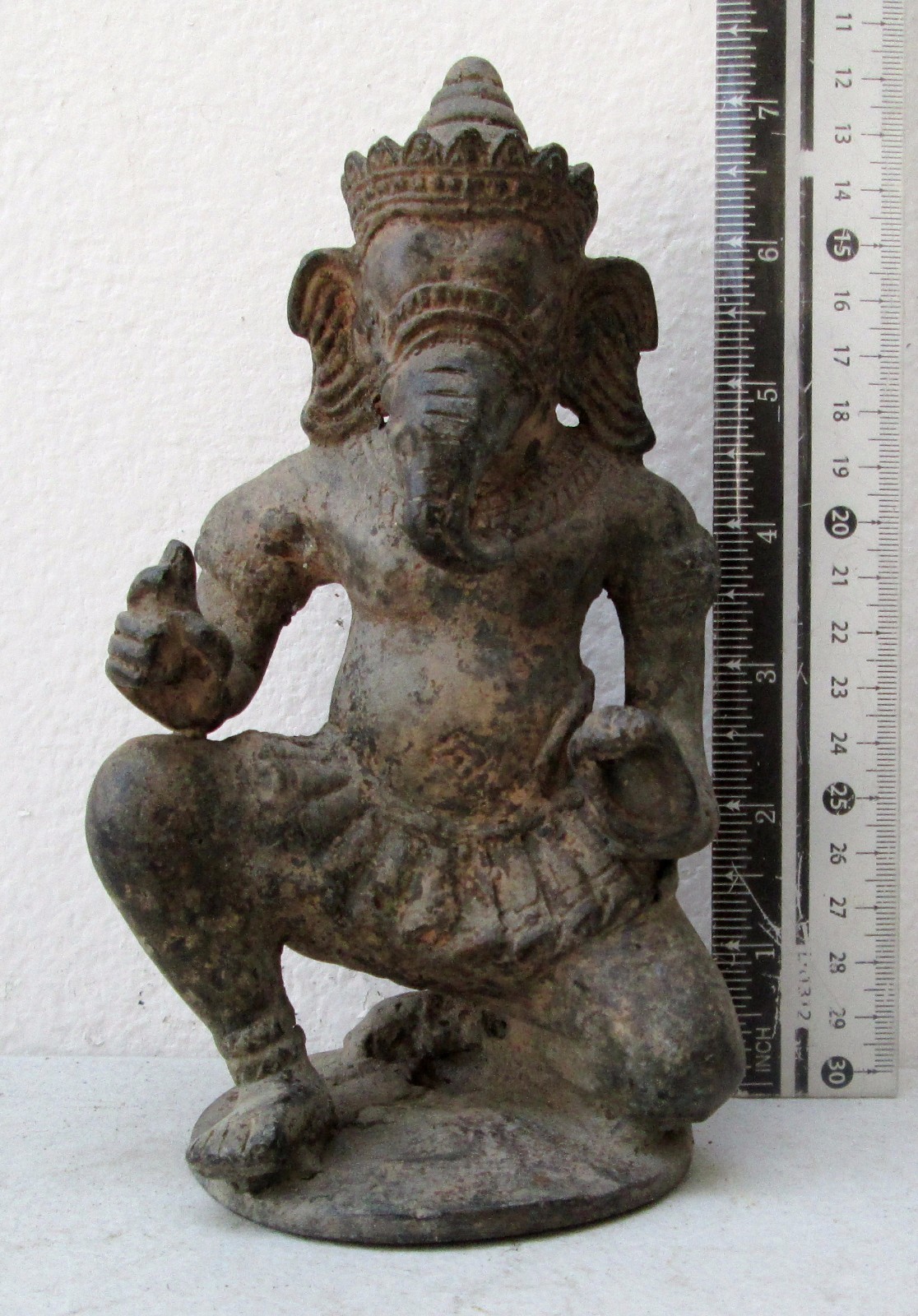 MAGNIFICENT Khmer Cambodia Bronze Dark Ages Kneeling Lord Ganesh