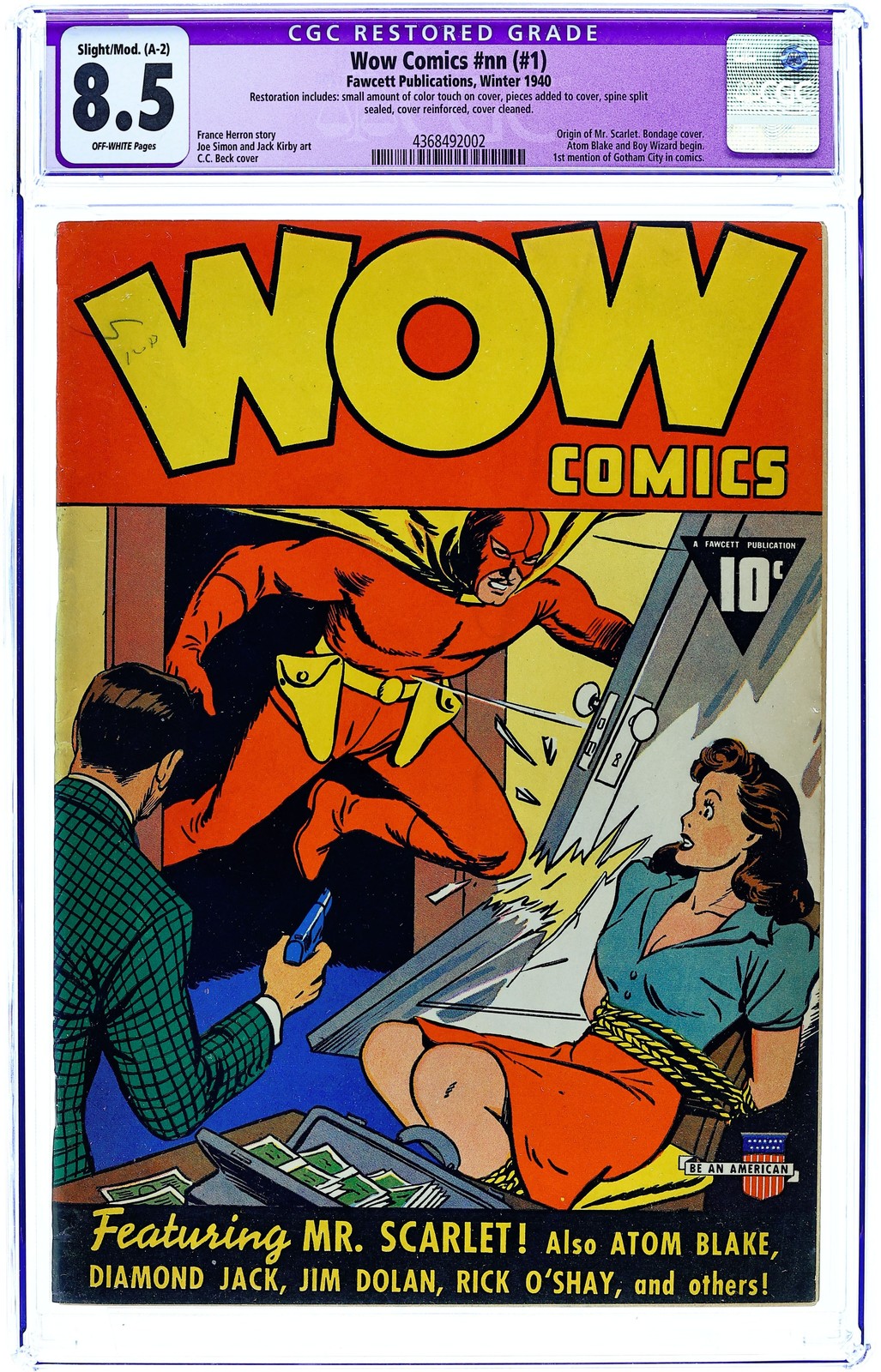 Wow Comics #1 CGC 8.5 RESTORED 1940 4368492002
