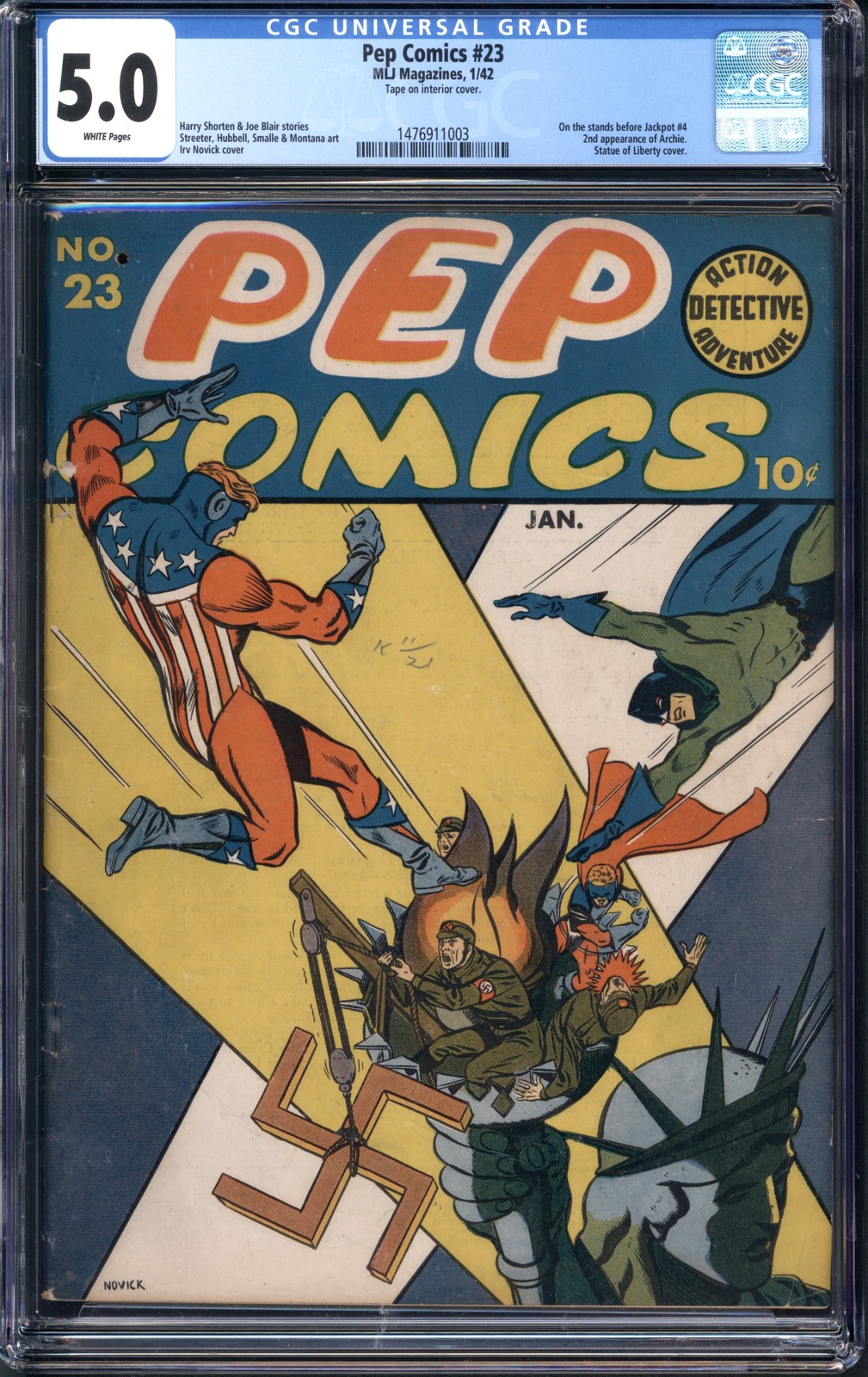 Pep Comics (1940 MLJ) # 23 CGC: CGC 5.0 (1476911003)
