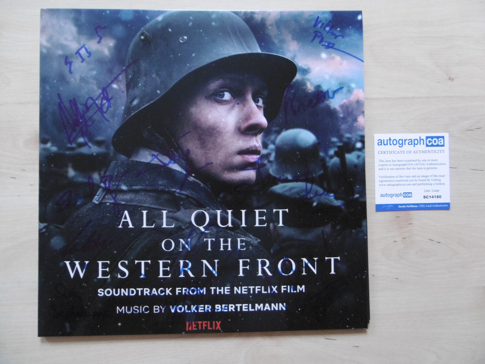 All Quiet On The Western Front Original Autographs Signed LP Cover Vinyl ACOA All Quiet On The Western Front Original Autographs Signed LP Cover Vinyl ACOA