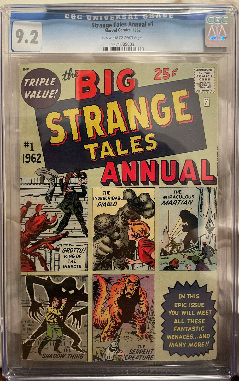 Strange Tales Annual #1 CGC 9.2 OW/W - 1st Marvel Annual, 1962 Strange Tales Annual #1 CGC 9.2 OW/W - 1st Marvel Annual, 1962