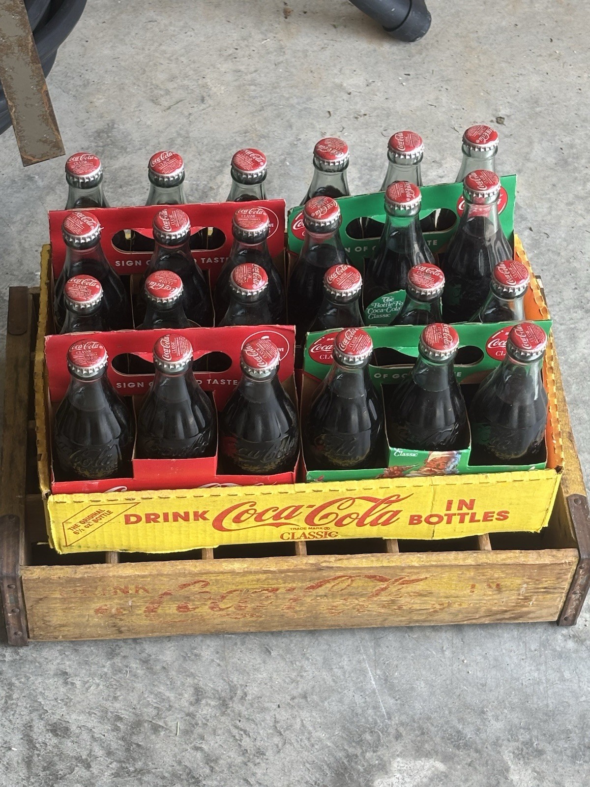 Vintage Coca Cola Embossed Bottles Dated Dec 25,1923. With Original Wooden Crate Vintage Coca Cola Embossed Bottles Dated Dec 25,1923. With Original Wooden Crate