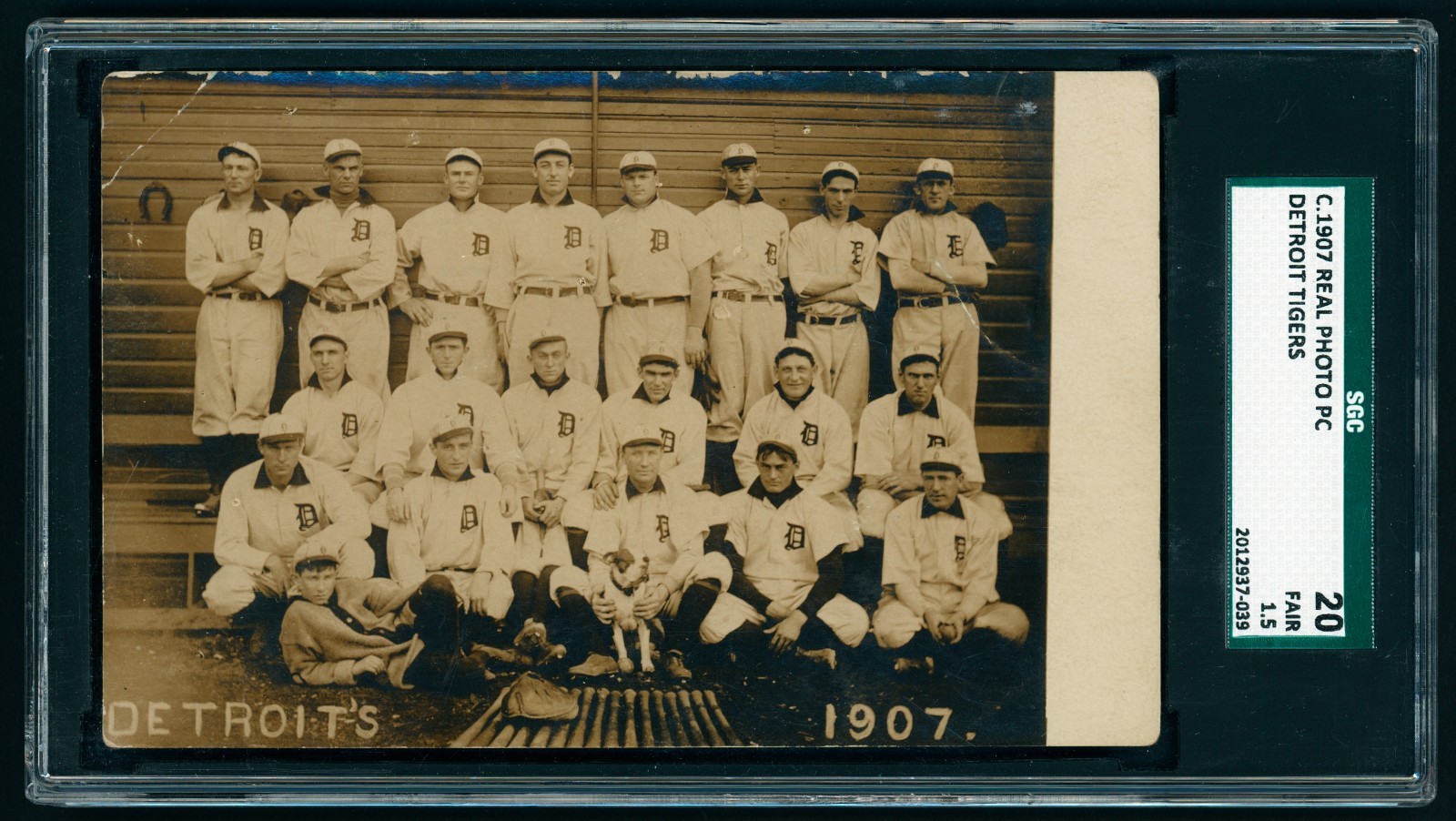 1907 Detroit Tigers Real Photo PC - TY COBB HOF RC Rookie - SGC 1.5+ Postmarked 1907 Detroit Tigers Real Photo PC - TY COBB HOF RC Rookie - SGC 1.5+ Postmarked