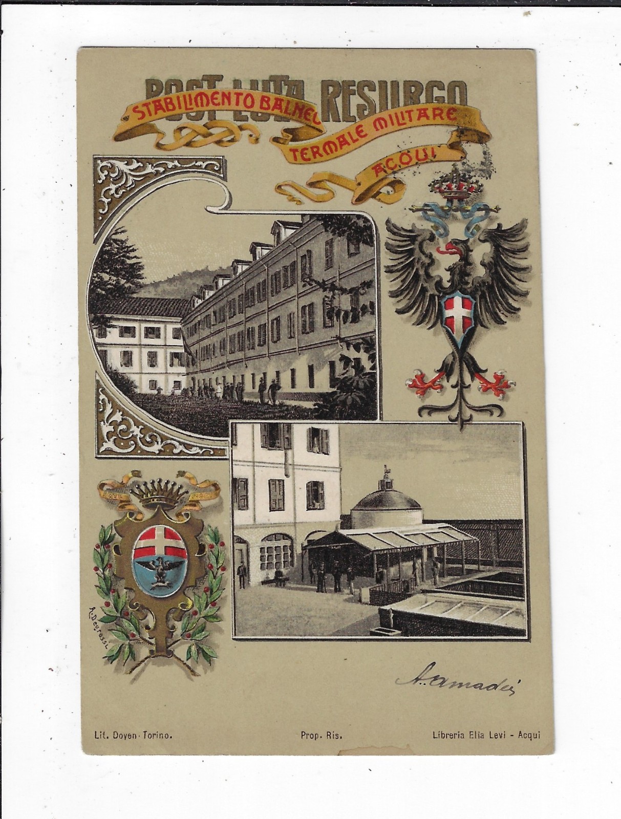 Italian Art Military Postcard Stabilimento Balneo Termale Militare Acqui p2367 Italian Art Military Postcard Stabilimento Balneo Termale Militare Acqui p2367