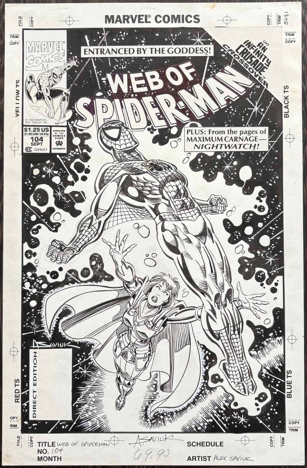 Web of Spider-Man 104 Original Art Cover by Alex Saviuk