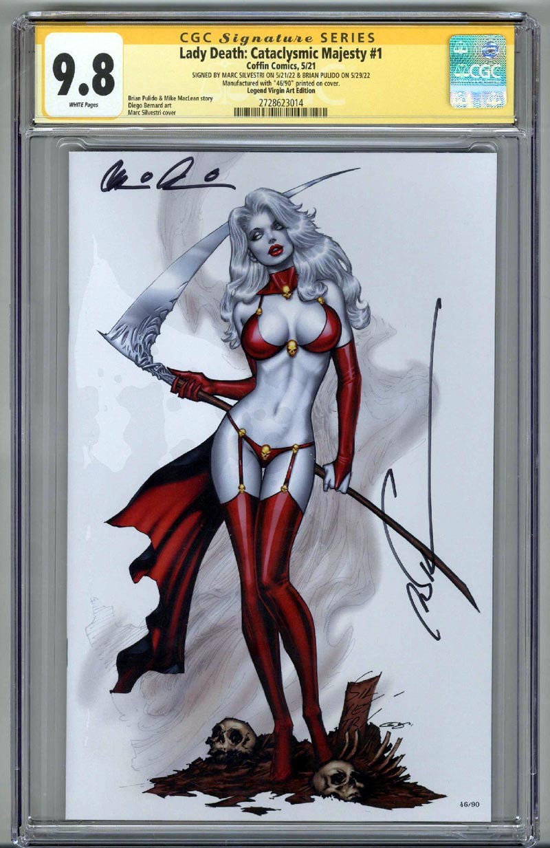 LADY DEATH: CATACLYSMIC MAJESTY #1 CGC 9.8 SS SIGNED PULIDO MARC SILVESTRI POP 1