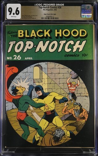 TOP-NOTCH COMICS #26 CGC 9.6 WHITE PAGES Edgar Church (Mile High) BLACK HOOD TOP-NOTCH COMICS #26 CGC 9.6 WHITE PAGES Edgar Church (Mile High) BLACK HOOD