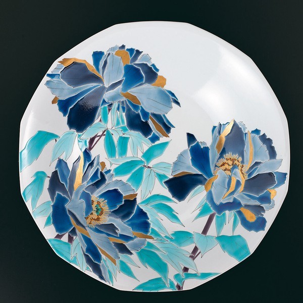 Kutani ware Large Bowl – “Seichō” (Peony Motif) Artist Yamagishi Taisei J